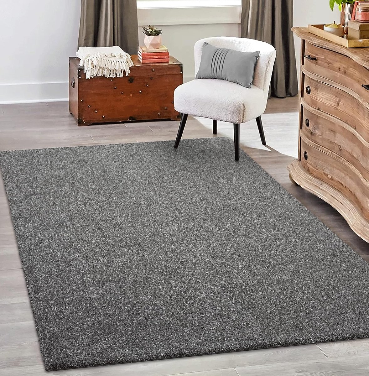 the carpet Grande Modern Pluizig Kortpolig Woonkamerkleed, Superzacht aanvoelend, Elegant en Onderhoudsvriendelijk, 120x170