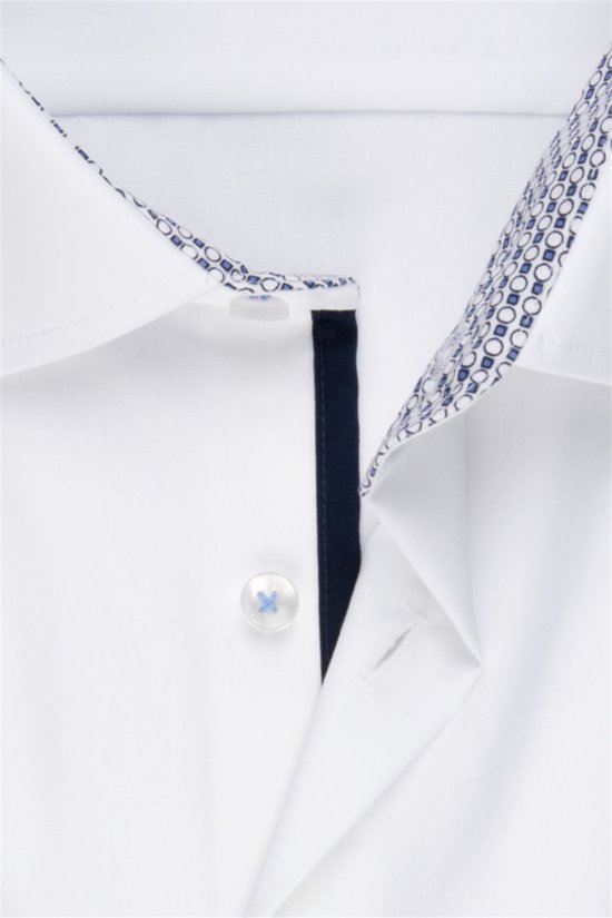Seidensticker regular fit overhemd - wit (contrast) - Strijkvrij - Boordmaat: 48