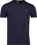 Donkerblauw Polo Ralph Lauren Custom Slim Fit T-shirt met rood logo.