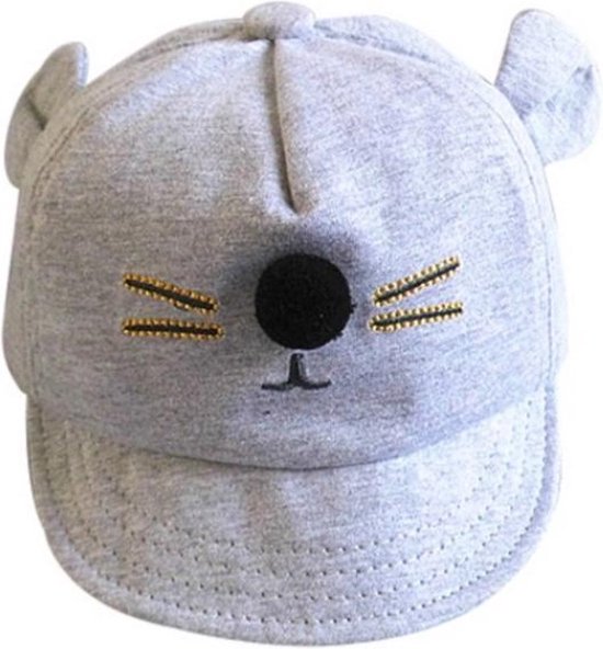 "Chapeau Bébé Mignon - Grijs - Oreilles de Chats - Design Chat - Casquette" "Petit Chat - Look: Bonnet Bébé avec Oreilles de Chats Gris !" de Heble