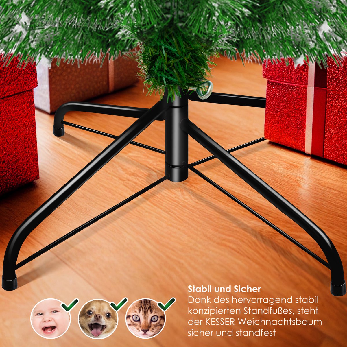 KESSER® Kunstkerstboom - Kerstboom - Kunstmatige Kerstboom van PE - Sneeuw, 210cm – foto 4