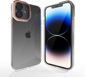 Coverzs telefoonhoesje geschikt voor Apple iPhone 12 hoesje - camera cover - doorzichtig hoesje met opstaande rand rondom camera - optimale bescherming - roze