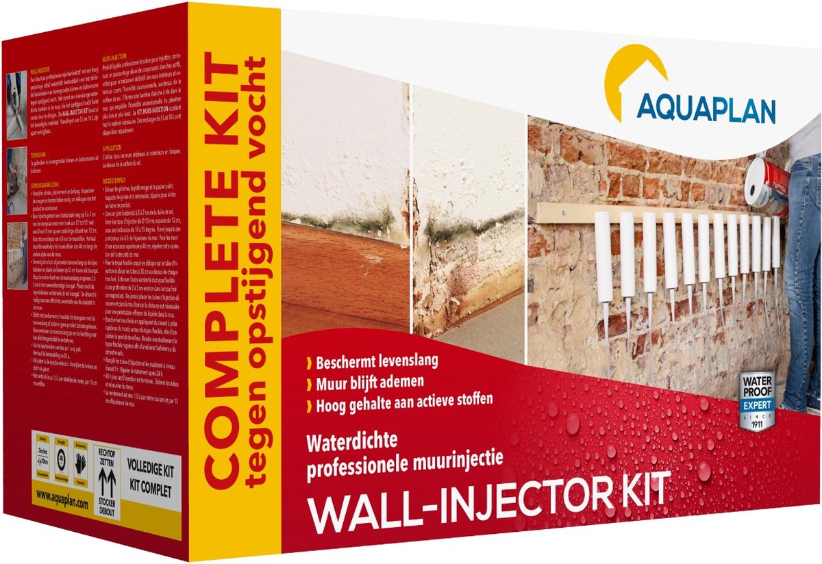 Aquaplan Wall-Injector kit - tegen opstijgend vocht - complete kit