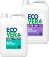 Ecover Wasmiddel Voordeelverpakking 2 x 5L - Universeel + Gekleurde Was - Ecologisch