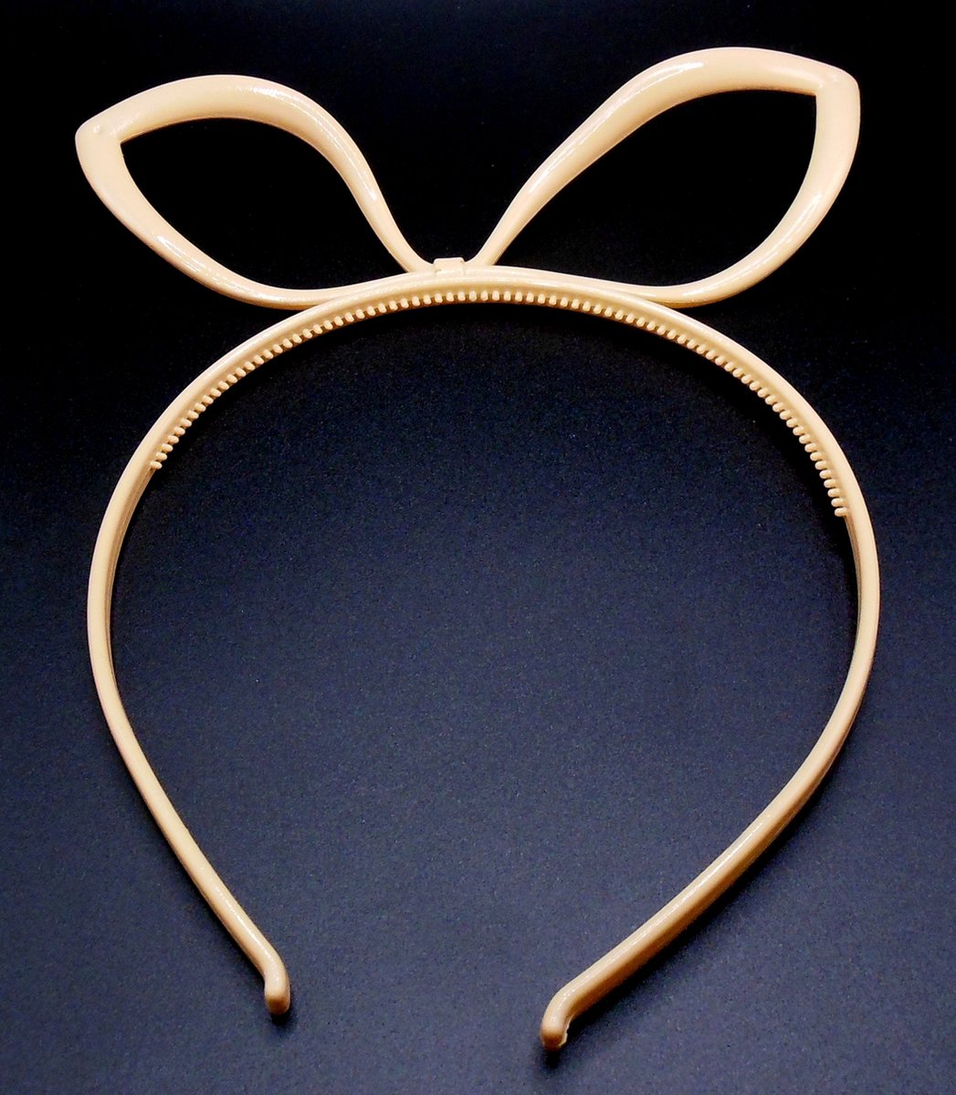 Diadeem met strik oren cremekleur - kinderfeestje - verjaardag