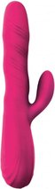 Lang Loys Roterende Vibrator met Clitoris Stimulator - roze
