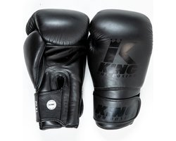 King Pro Boxing Bokshandschoenen - Star 12 - Echt leer - Zwart / Zwart 12 oz