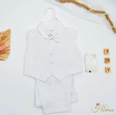Set de Vêtements de bébé Wit 4 pièces - vêtements de baptême - Costume de bébé - Ensemble bébé - Bébé- outfit - 12 mois - Cadeau Hawsaz.nl
