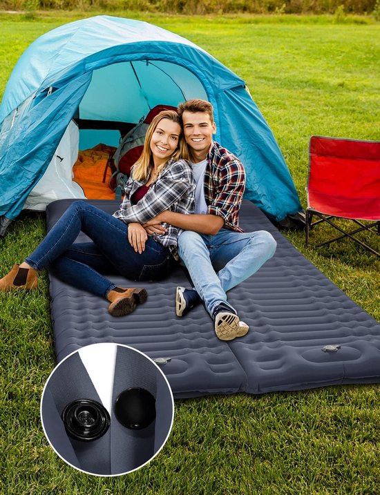 Isomat, camping mat, zelfopblazend, met voetpomp, kussen, ultralight, slaapmat voor outdoor, wandelen, turkoois — afbeelding 2