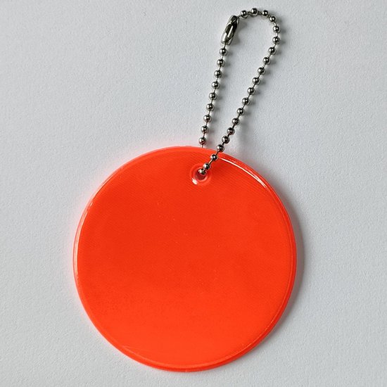 Reflecterende sleutelhanger - 1 stuks - Rond - Oranje