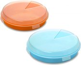 Set de 2 gâteaux / porte-omelettes / dôme d'un diamètre de 26 cm, bleu turquoise et orange