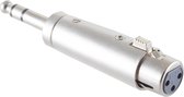 Powteq - Professionele XLR adapter - XLR female naar 6.35 mm jack male - Stereo - XLR 3 pins - Metalen behuizing
