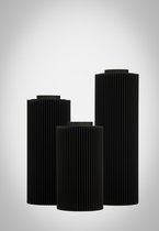 Designed by Enrico - En Bas - 3-set Black - 3D geprinte bloemenvaas / vaas