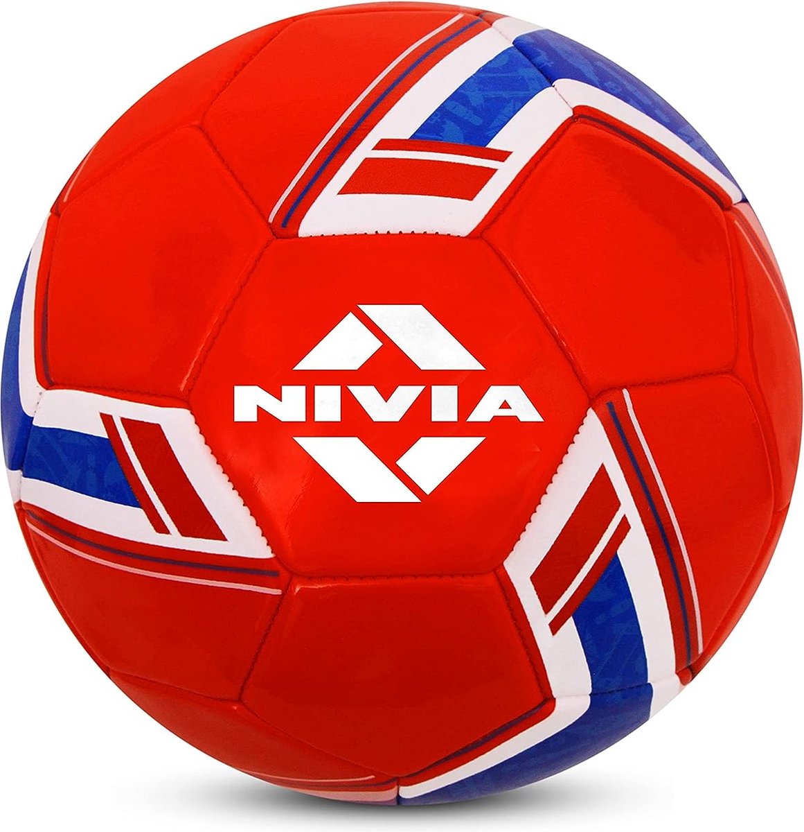 Nivia Spinner voetbal (Engeland) machinaal gestikt/32 panelen/bal voor hobby, recreatief, training, beginner/voetbal/voetbalmaat - 5 (veelkleurig)