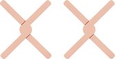 Krumble Pannenonderzetter - Opvouwbare Siliconen pannenonderzetter - Pan onderzetter - Pannenrooster - Opvouwbaar - Set van 2 - Roze