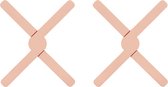 Krumble Pannenonderzetter - Opvouwbare Siliconen pannenonderzetter - Pan onderzetter - Pannenrooster - Opvouwbaar - Set van 2 - Roze