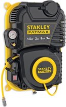 Stanley Fatmax Compressor, olievrije luchtcompressor met zelfoprollende kabelhaspel, muurbevestiging, 1.5 pk, 8 bar, tankinhoud 2 L