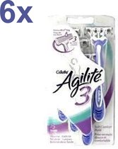 Gillette - Agilite 3 - Women - Wegwerpmesjes - 6x 6 Stuks - Voordeelverpakking