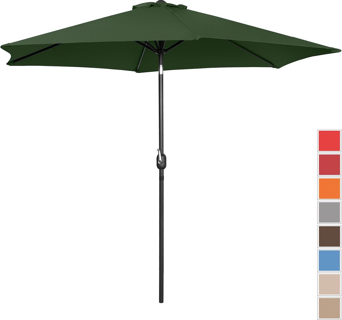 Uniprodo Parasol groot - groen - zeshoekig - Ø 300 cm - kantelbaar
