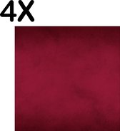 BWK Textiele Placemat - Rode Vegen Achtergrond - Set van 4 Placemats - 40x40 cm - Polyester Stof - Afneembaar