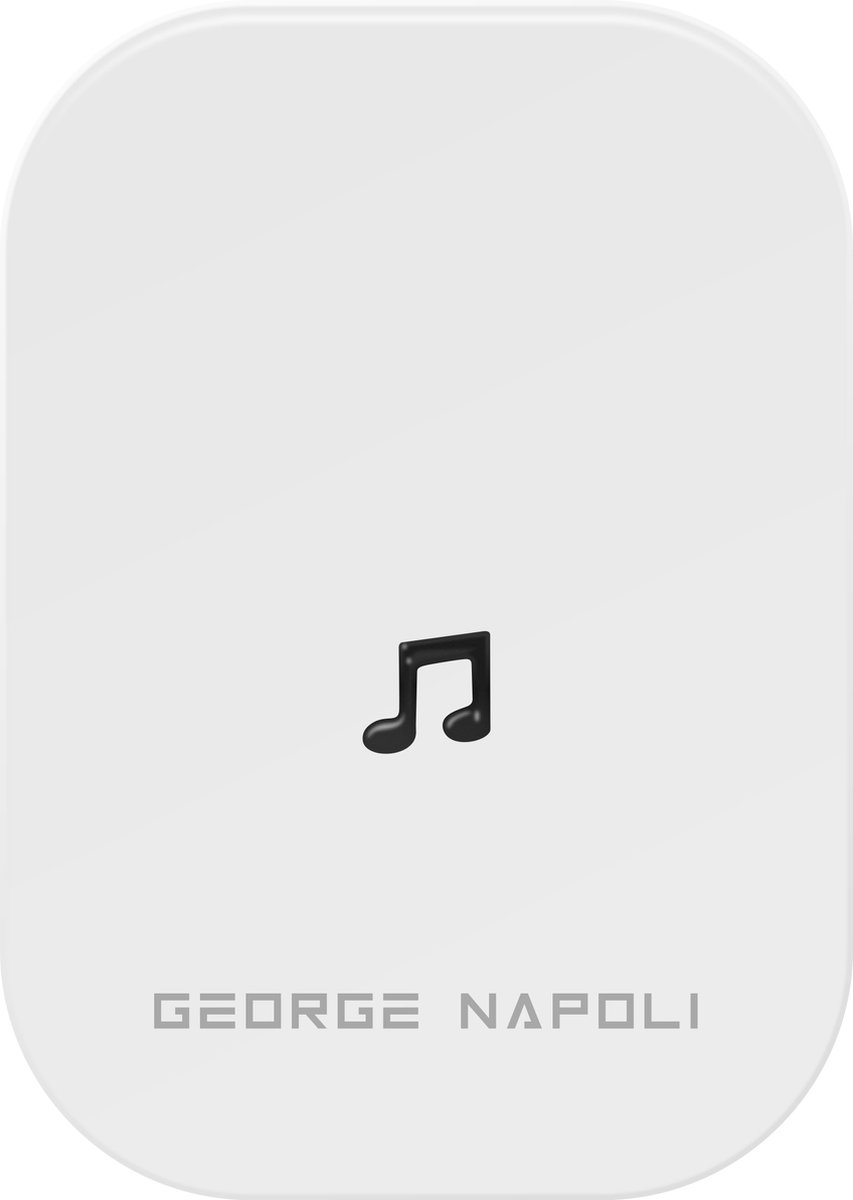 George Napoli Gong Deluxe wit - Gong voor Videodeurbel - Deurbel chime