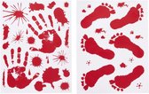 Smiffys - Bloody Sticker Set - Vloer en raamstickers - Rood