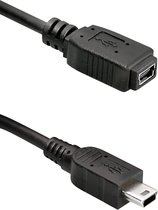Powteq - USB 2.0 mini verlengkabel - 1.2 meter - USB 2.0 - High speed USB - USB mini B male naar mini B female