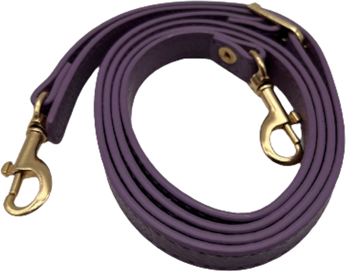 FIFO Verstelbare Modieuze Kunst Leren Schouderriem Tas – Paars/Violet/Goudkleurig – Schouderband – Leren Tassen riem – Fashion – Leer – Losse riem – Losse band – Tassen band – Tassen hengsel
