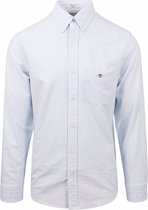 Gant - Casual Overhemd Oxford Streep Lichtblauw - Heren - Maat L - Regular-fit