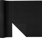 Tafelloper 3 in 1 Airlaid zwart afscheurbaar 3 stuks - Totale lengte 14.4m - Effen kleuren tafellopers - Feestartikelen - Themafeestversiering