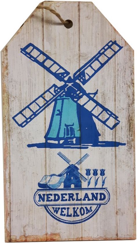 Panneau de bienvenue en bois pour moulin hollandais