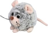 Inware pluche muis/muizen knuffeldier - grijs - 9 cm - Dieren knuffels