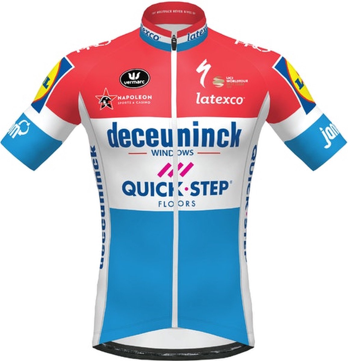 DECEUNINCK QUICK-STEP 2020 KAMPIOEN LUXUMBURG KORTE MOUWEN AERO SP.L Maat XL