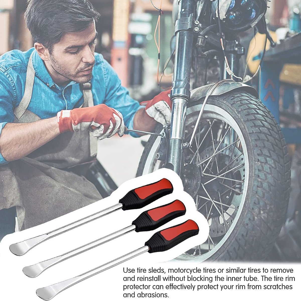 MOGADEE® 3 stuks bandenlichters, fietsbanden, reparatieset, fietsbanden