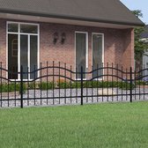 vidaXL Clôture de jardin avec piquets 165 cm Acier enduit de poudre Noir