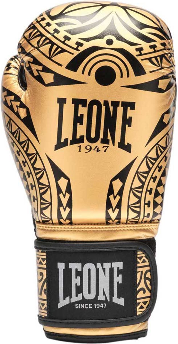 Leone1947 Haka Leer Kunstmatige Bokshandschoenen Goud 16 oz