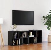 The Living Store Tv-meubel Hoogglans Zwart 104x30x52 cm - Modulair design