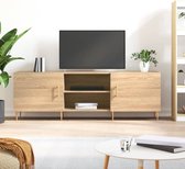 The Living Store TV-meubel Sonoma Eiken - 150 x 30 x 50 cm - Opbergruimte - Decoratief - Wandmontage vereist - Bewerkt hout en ijzer