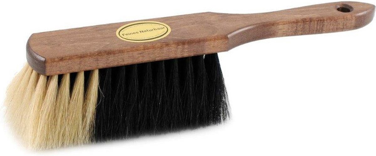 Goedkoopste Stoffer/handveger zacht - hout - met zwart paardenhaar - 29 cm