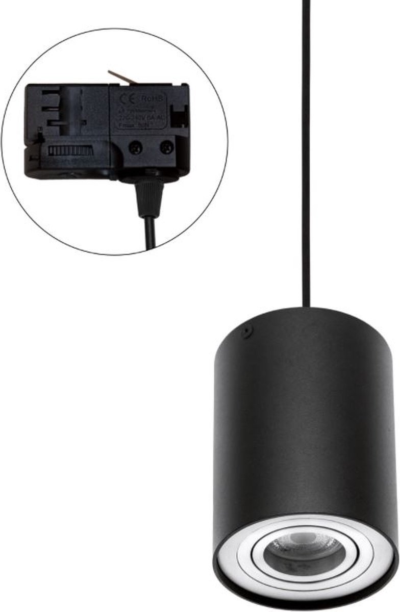 Spectrum - LED Trackrail connector zwart - voor hanglamp - 3-Phase