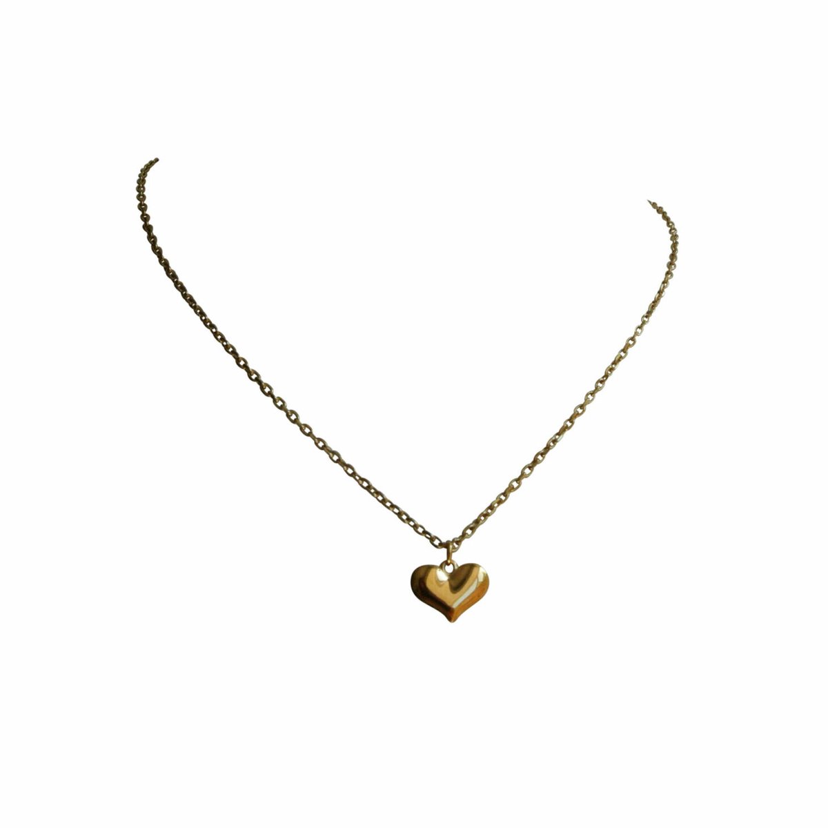 FlowJewels - schakelketting - hart - staal - goud kleurig