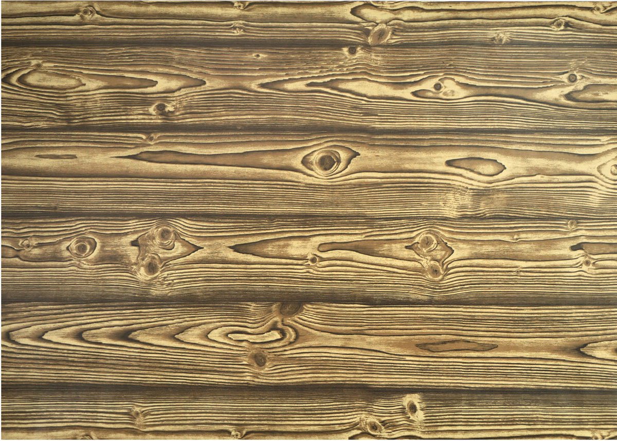 Raved Raamfolie/Plakfolie - Decoratiefolie - Hout Print Licht Bruin - 2 m x 45 cm