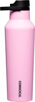Corkcicle Sport Canteen 600ml-Sun Soaked Pink- Sportfles- Thermosfles- RVS- Drinkfles- Isolerfles- incl. rietje- Driewandig geïsoleerd