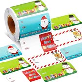 Kerst / Merry Christmas and happy new year - Sneeuwpop - Kerstman - Naamstickers - Labels - Feestdagen - Naam Sluitzegel | 4 assorti - Kleur 10 | Stickers - Envelop sticker | Cadeau – Gift – Cadeauzakje - DH collection
