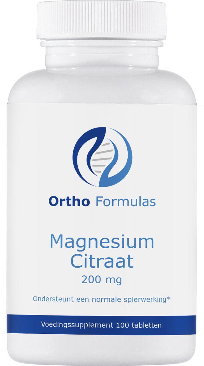 Goedkoopste Magnesium Citraat - 200 mg - 100 tabletten - energie - werking spieren - zenuwstelsel - regulatie hormonen - immuunsysteem - gemoedstoestand - vegan