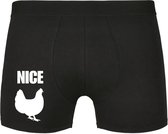 Nice haan Heren Boxershort - kip - woordgrap - onderbroek - grappig