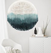 Giftpot Macramé 110 cm (B) x 82 cm (H) Boho Wandtapijt, Groot, Handgeweven, Wanddecoratie voor Slaapkamer, Balkondecoratie, Cadeau voor Vrouwen (H