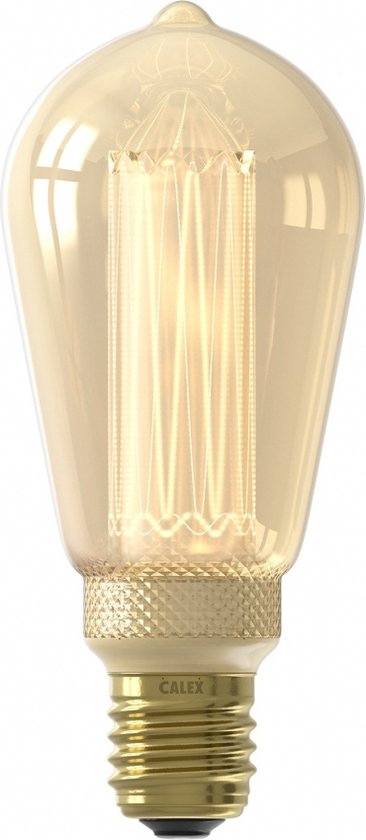 Calex Crown Series LED Lamp - E27 - Rustiek Lichtbron Goud - 3.5W - Dimbaar