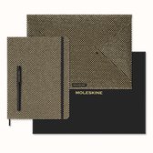Moleskine LE Shine Collection Carnet, Enveloppe et Stylo Goud Bundle XL (18x25cm) Couverture Rigide Lignée (Boîte Collector)