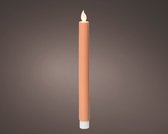 Bougie de table Lumineo LED - rose clair - 24 cm - lot de 2 - Effet flamme avec flamme mobile - Décoration de la maison - Décoration de table -Bougies électriques - blanc chaud - minuterie 6 heures - pour l'intérieur - alimentée par batterie